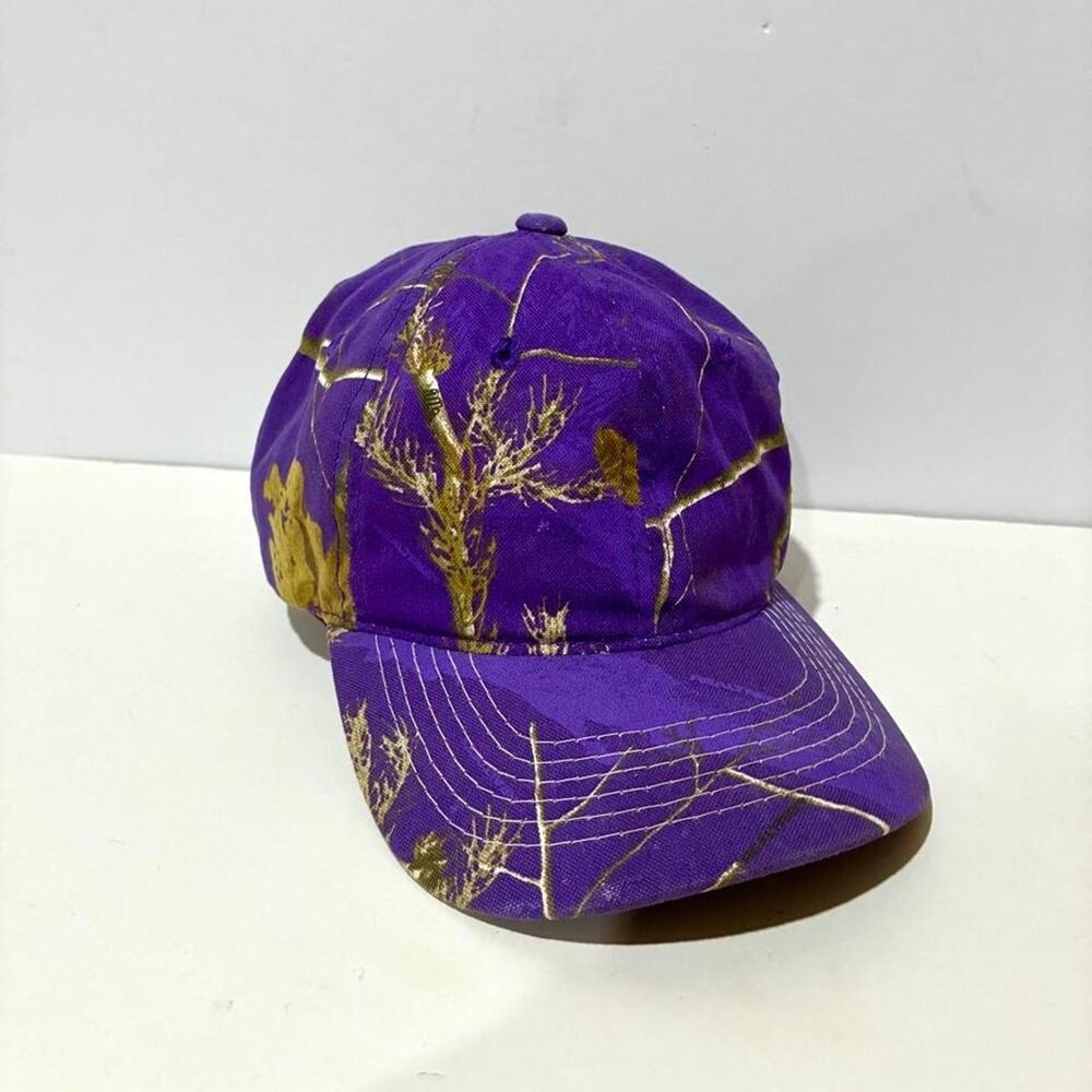 WOMENS PURPLE REALTREE CAMO STRAPBACK HAT BASEBALL CAP